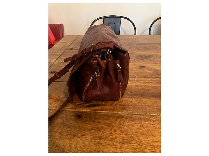 Jerome Dreyfuss Borsa a tracolla in pelle bordeaux - vista 5