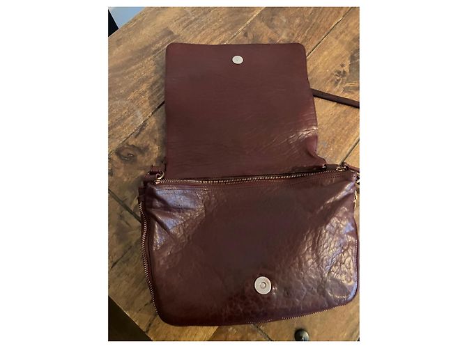 Jerome Dreyfuss Borsa a tracolla in pelle bordeaux - vista 9