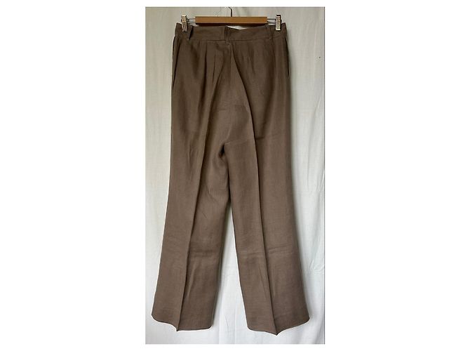 Pantaloni Zara in lino marrone - vista 3