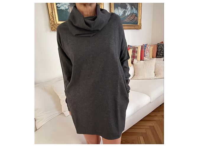 Autre Marque Vestido de cashmere cinza Dusan - vista 3