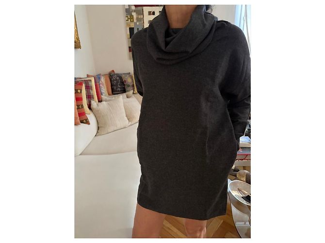 Autre Marque Vestido de cashmere cinza Dusan - vista 4