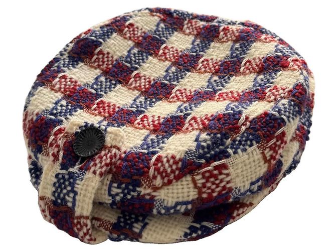 Gorra Newsboy Chanel de Tweed con Botón CC - vista 2