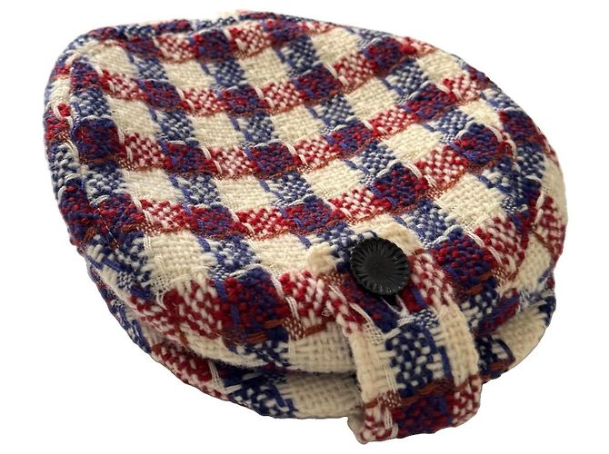 Gorra Newsboy Chanel de Tweed con Botón CC - vista 3