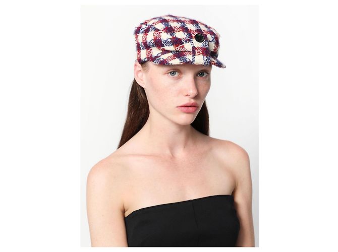 Gorra Newsboy Chanel de Tweed con Botón CC - vista 5