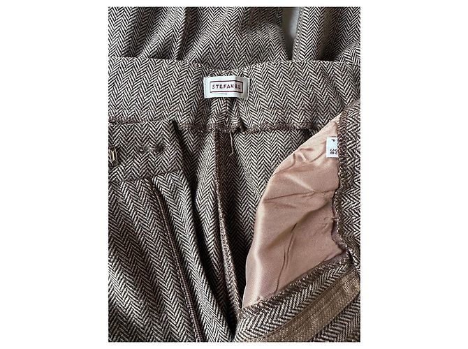 Autre Marque Pantalones marrones de espiga - vista 2