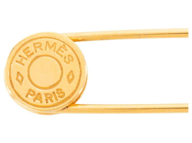 HERMÈS - Spilla Clou de Selle Hermès in metallo dorato - vista 3