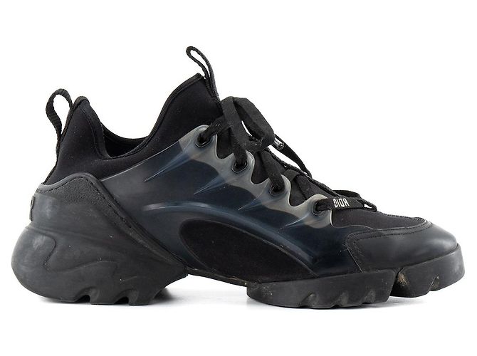 DIOR - Sneakers D-Connect Dior in tela nera e gomma (T37) - vista 2