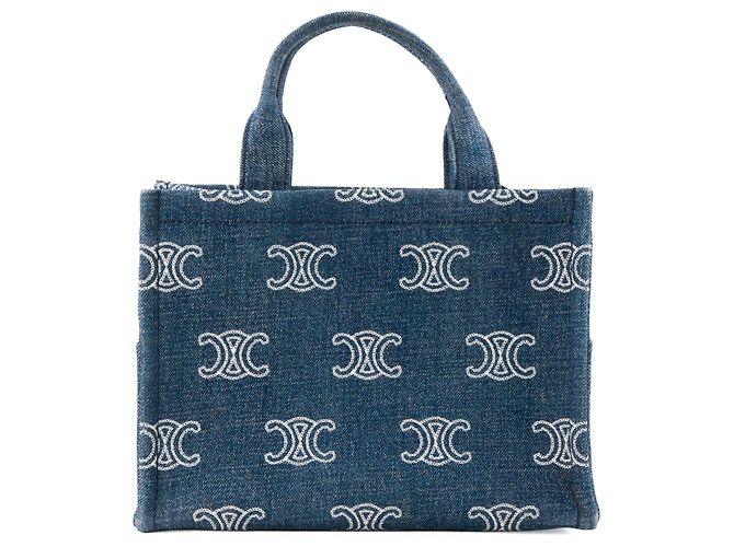 Céline CELINE - Saco cabas Thais Celine em denim e couro tan - vista 4