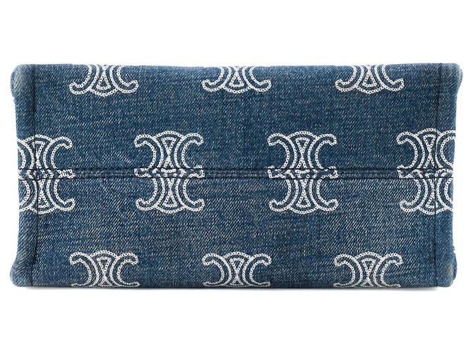 Céline CELINE - Saco cabas Thais Celine em denim e couro tan - vista 5