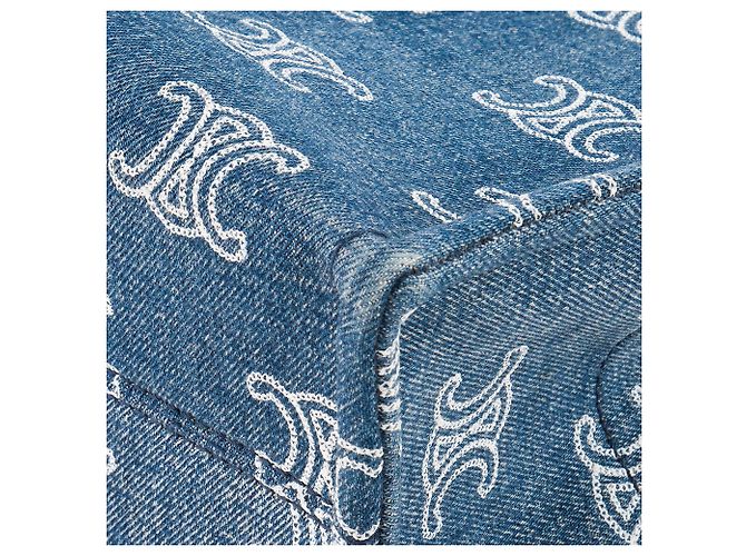 Céline CELINE - Saco cabas Thais Celine em denim e couro tan - vista 7