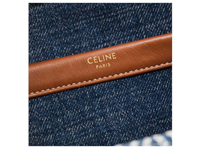 Céline CELINE - Saco cabas Thais Celine em denim e couro tan - vista 8