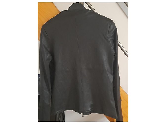Ventcouvert Black Leather Zip-Up Jacket - view 3