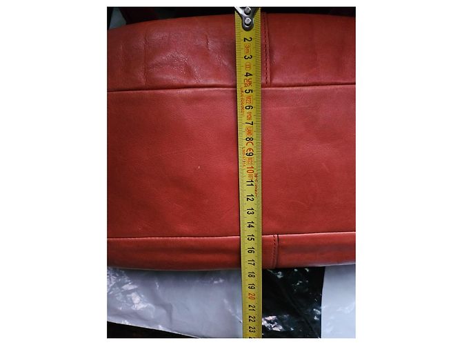 Coach orange Leder-Handtasche mit Kussverschluss - Ansicht 18