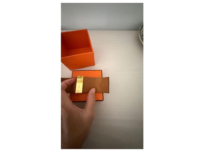 Hermès Hermes Bracciale in pelle nera con finiture dorate - vista 7