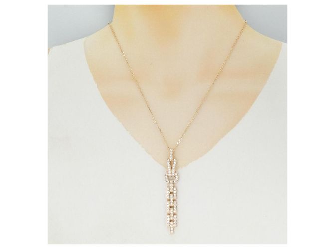 Collana Cartier Agrafe 750 Pink Gold Diamond - vista 6