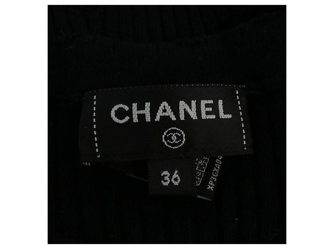 Top de punto Chanel negro - vista 5