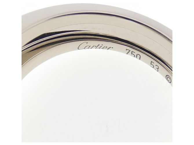 Cartier 2C Large 750 Weißgold Diamantring Größe 13 - Ansicht 4