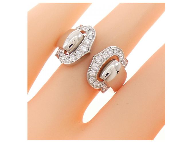 Cartier 2C Large 750 Weißgold Diamantring Größe 13 - Ansicht 5