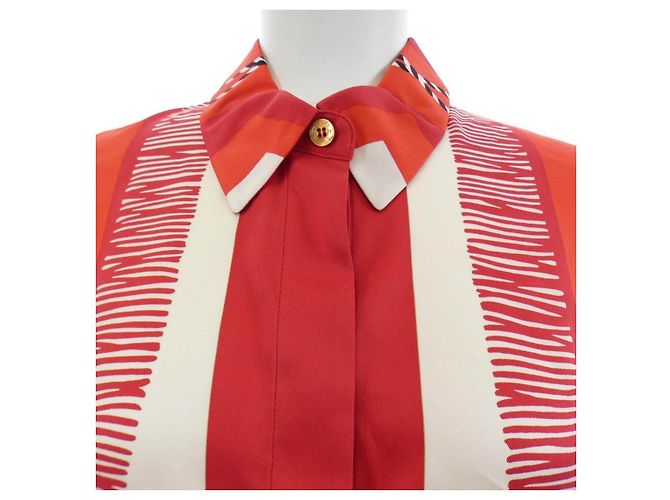 Hermès Camicia di seta Hermes POSTE ET CAVALERIE 38 - vista 5