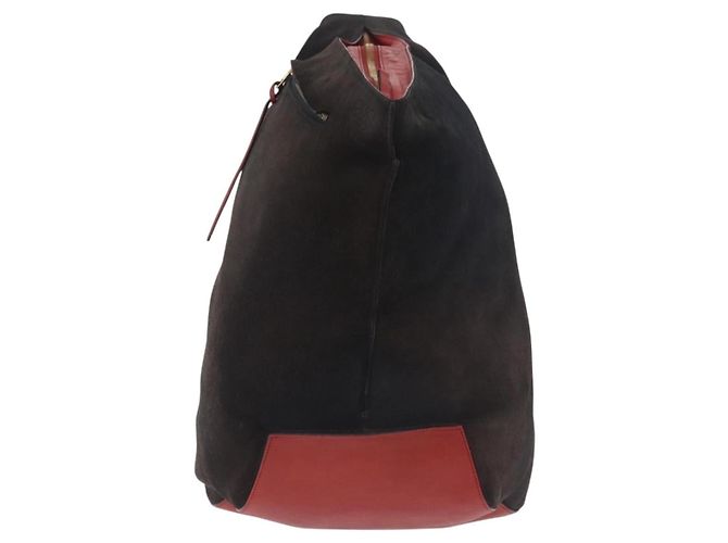 LOEWE Anton Shoulder Bag Suede Brown Gold - vista 13