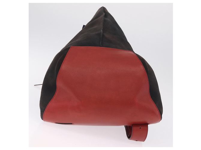 LOEWE Anton Shoulder Bag Suede Brown Gold - vista 5