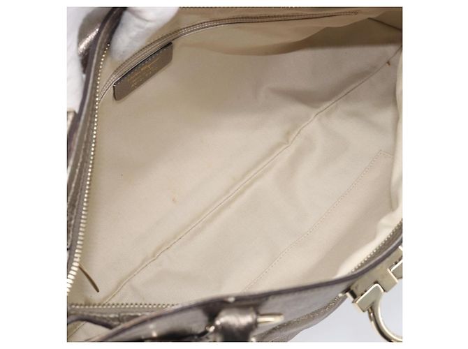 Salvatore Ferragamo Gancini Hand Bag Leather Gold - vista 11