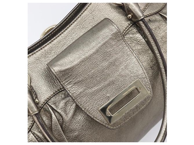 Salvatore Ferragamo Gancini Hand Bag Leather Gold - vista 23