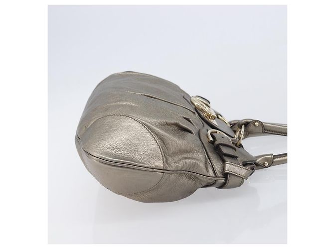 Salvatore Ferragamo Gancini Hand Bag Leather Gold - vista 3