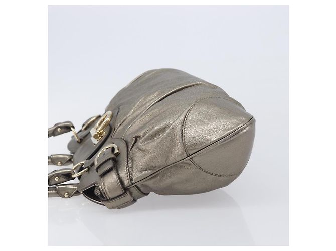 Salvatore Ferragamo Gancini Hand Bag Leather Gold - vista 4