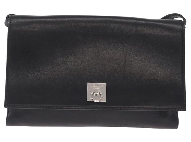 Céline CELINE Schultertasche Leder Schwarz Silber - Ansicht 13