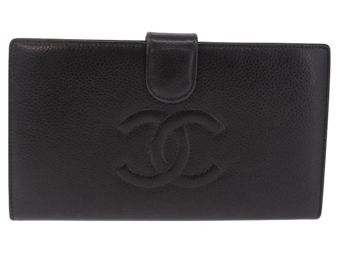 CHANEL Cartera Larga Matelassé Piel Caviar Marrón CC - vista 2