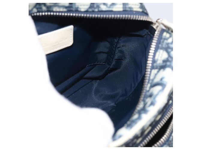 Christian Dior Trotter Canvas Shoulder Bag PVC Blue Silver - Ansicht 17
