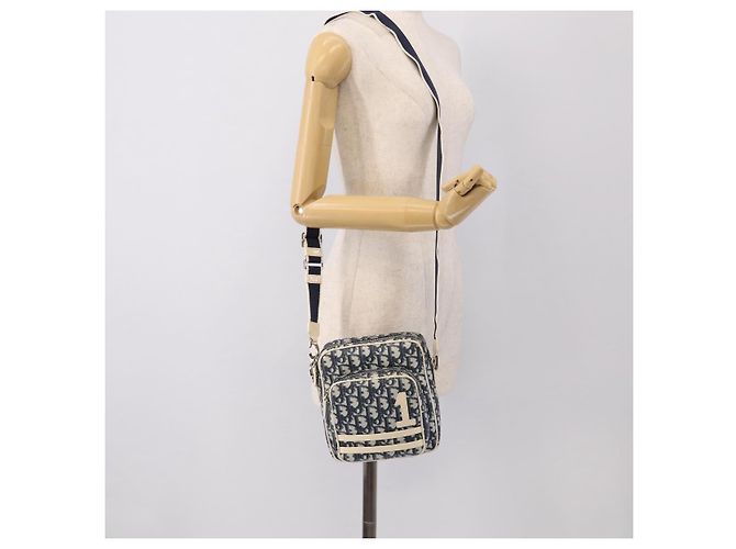 Christian Dior Trotter Canvas Shoulder Bag PVC Blue Silver - Ansicht 22