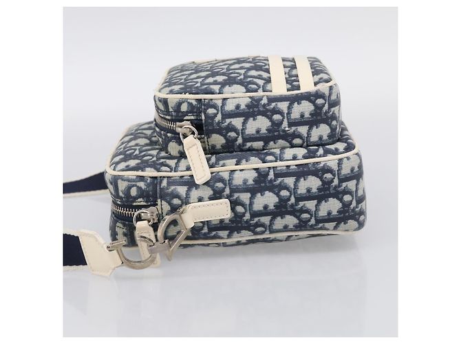 Christian Dior Trotter Canvas Shoulder Bag PVC Blue Silver - Ansicht 4
