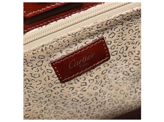 Panthère Cartier PANTHERE Tote Bag Patent Leather Brown Silver - vista 16