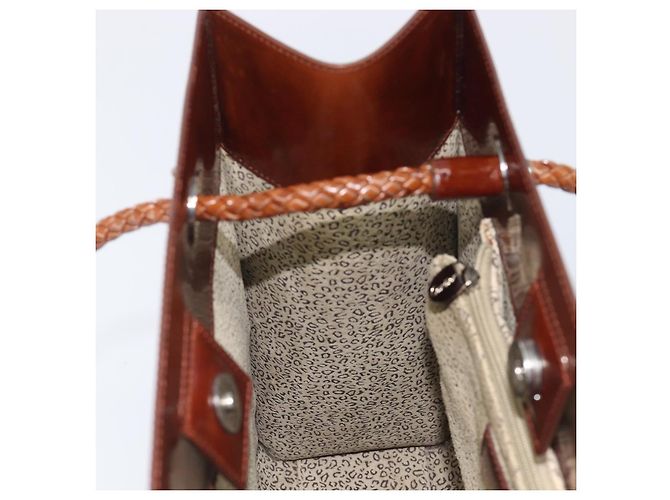 Panthère Cartier PANTHERE Tote Bag Patent Leather Brown Silver - vista 19