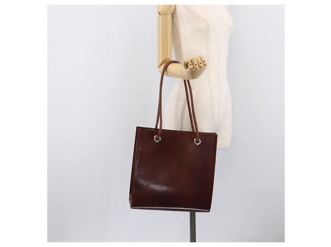 Panthère Cartier PANTHERE Tote Bag Patent Leather Brown Silver - vista 24