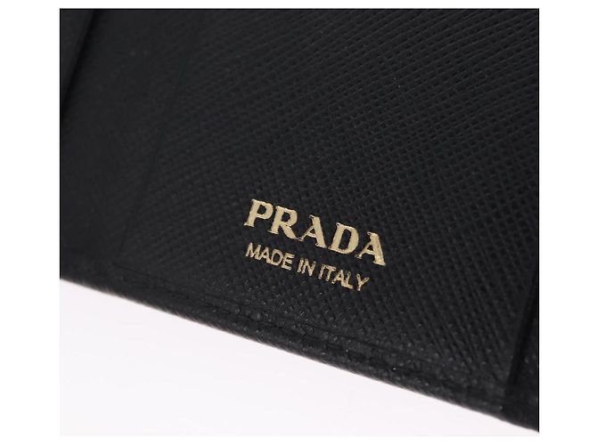 PRADA Key Case Safiano Leather Black Gold - view 14