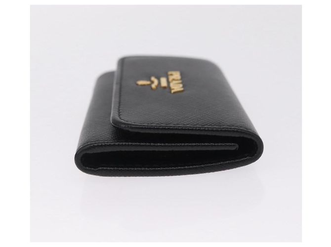 PRADA Key Case Safiano Leather Black Gold - view 4