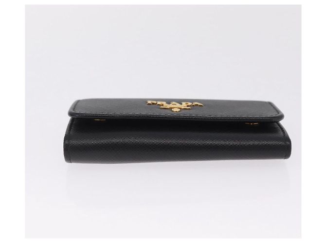 PRADA Key Case Safiano Leather Black Gold - view 7