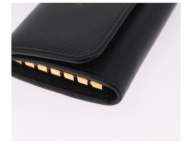 PRADA Key Case Safiano Leather Black Gold - view 8