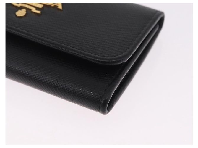 PRADA Key Case Safiano Leather Black Gold - view 9