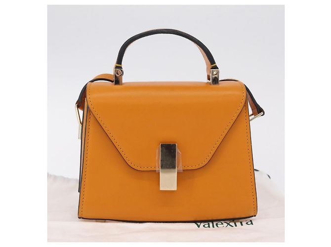 Valextra Micro Igide Bolso de Mano de Piel 2way Orange Silver - vista 12