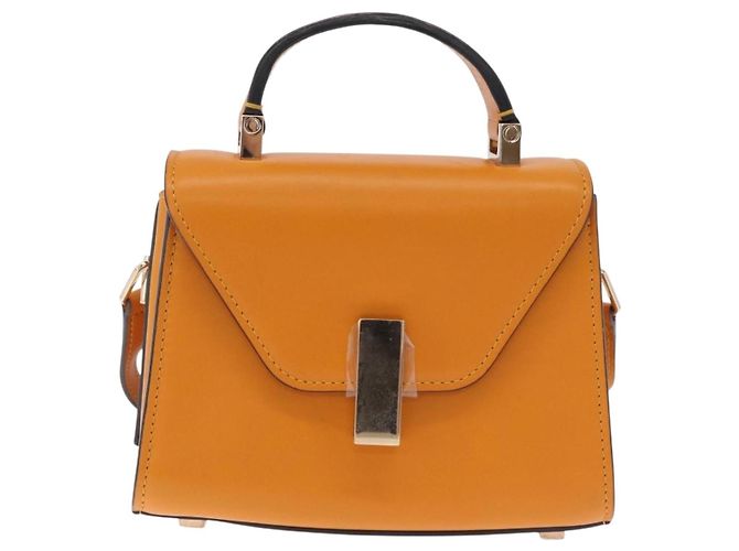Valextra Micro Igide Bolso de Mano de Piel 2way Orange Silver - vista 13