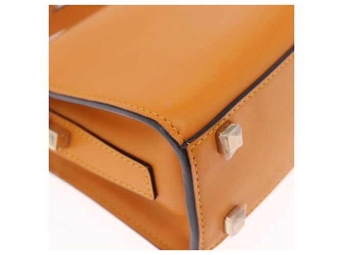 Valextra Micro Igide Bolso de Mano de Piel 2way Orange Silver - vista 20