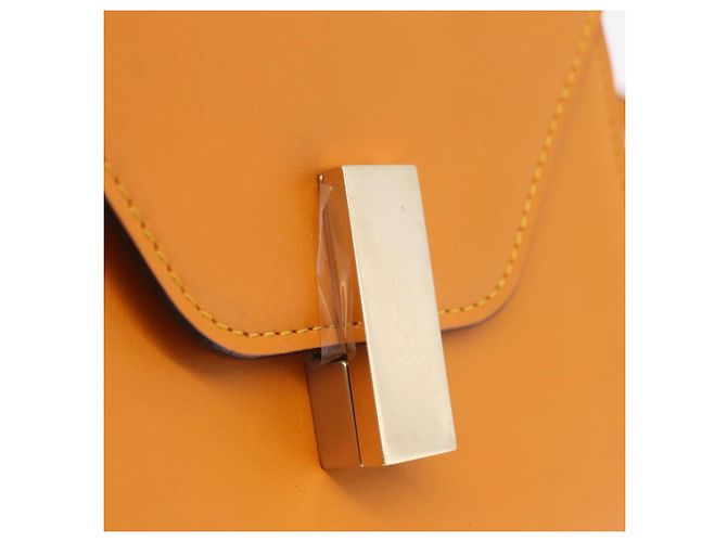 Valextra Micro Igide Bolso de Mano de Piel 2way Orange Silver - vista 23