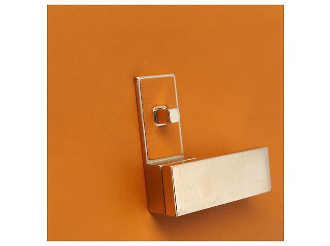 Valextra Micro Igide Bolso de Mano de Piel 2way Orange Silver - vista 27