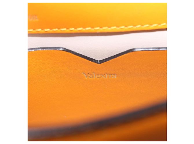 Valextra Micro Igide Bolso de Mano de Piel 2way Orange Silver - vista 28