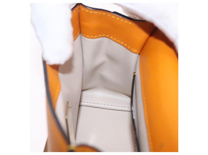 Valextra Micro Igide Bolso de Mano de Piel 2way Orange Silver - vista 30