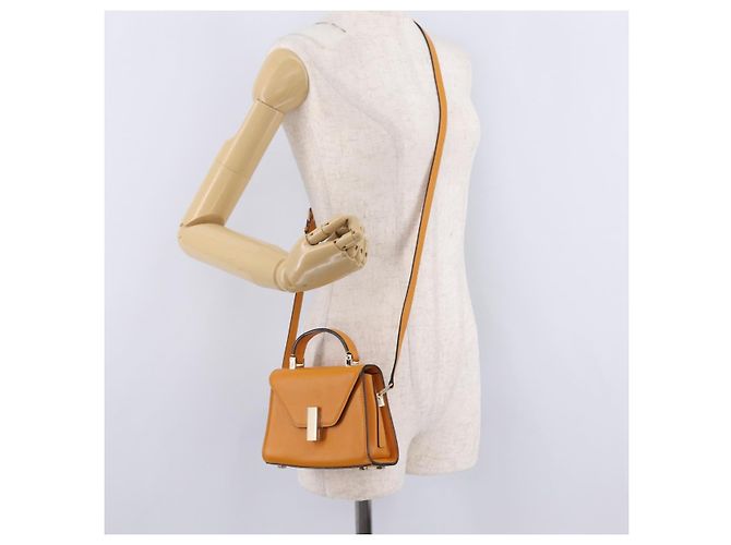 Valextra Micro Igide Bolso de Mano de Piel 2way Orange Silver - vista 32